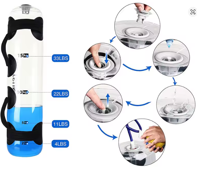 Aqua Power Training Bag – Adjustable Water Weight Fitness Bag (5kg - 35kg) for Strength Training & Weightlifting