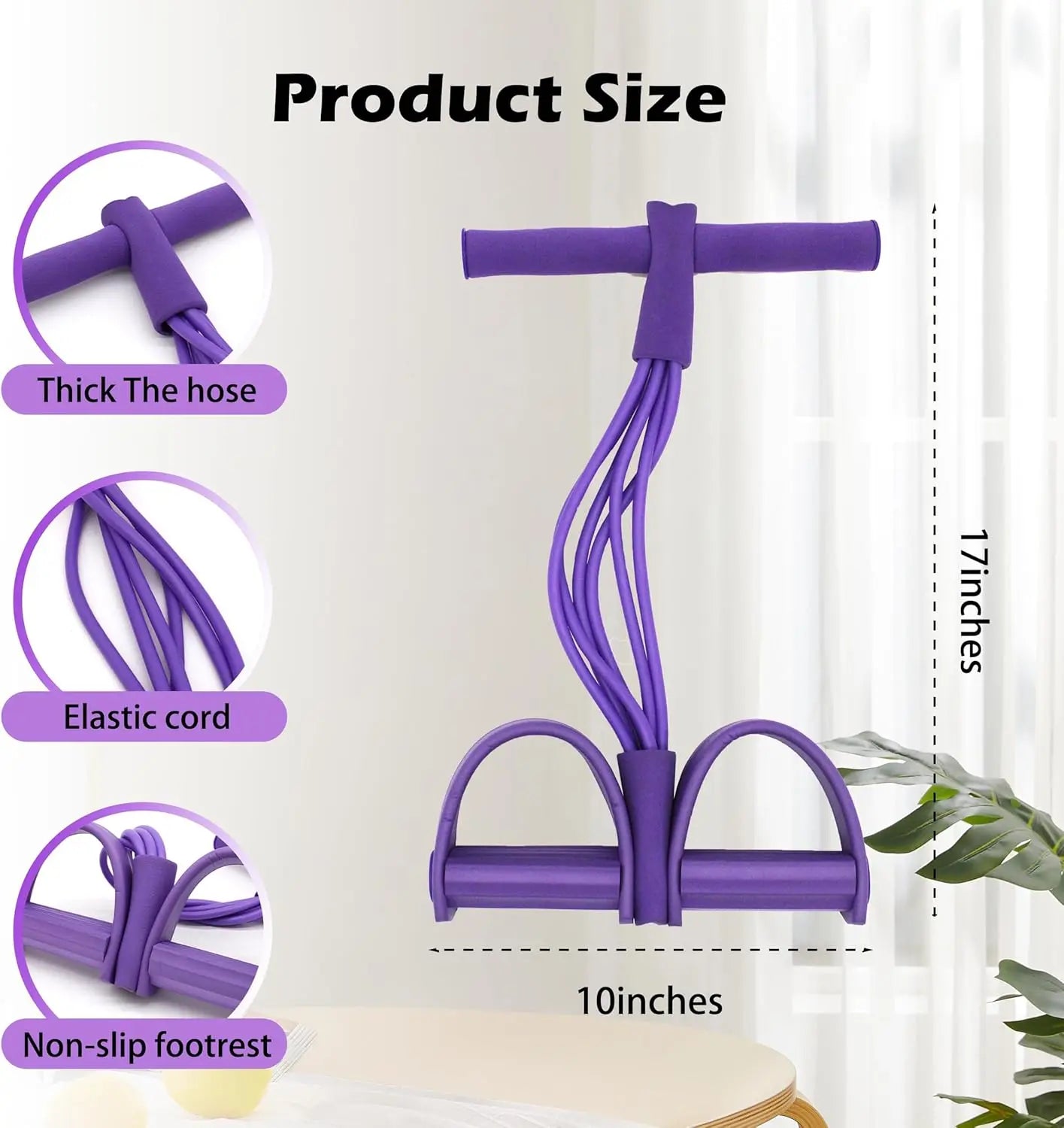 6-Tube Pedal Resistance Bands – Full Body Home Workout Trainer