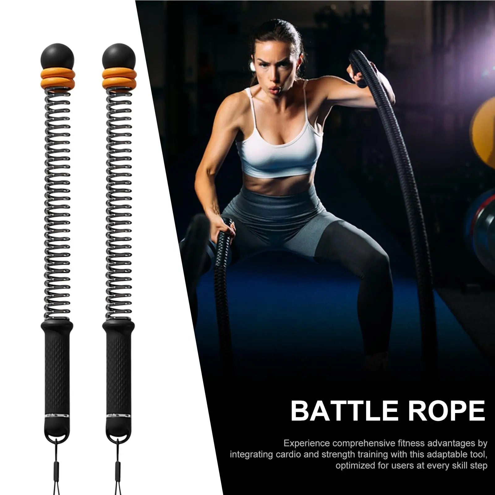 Weighted Rope Battle Rope Cordless Weighted Battle Rope – Portable Strength & Cardio Trainer for ...