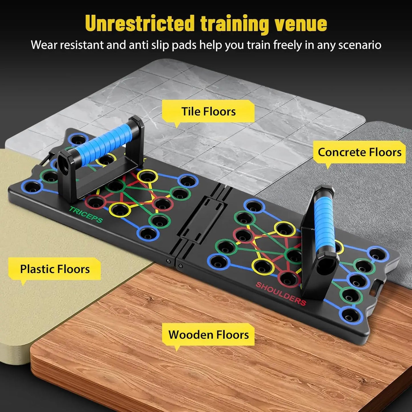 24-in-1 Push Up Board with Resistance Bands – Full Body Home Workout System