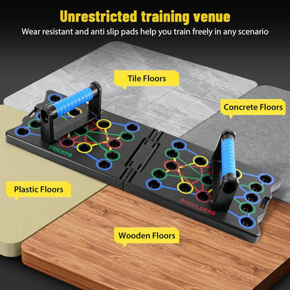 24-in-1 Push Up Board with Resistance Bands – Full Body Home Workout System