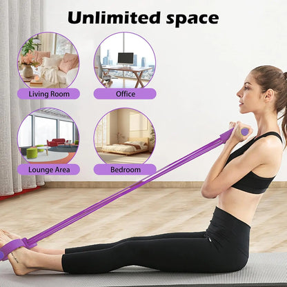 6-Tube Pedal Resistance Bands – Full Body Home Workout Trainer